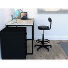 Cadeira Escritório Caixa Giratória Encosto Tira Mocho Couro P