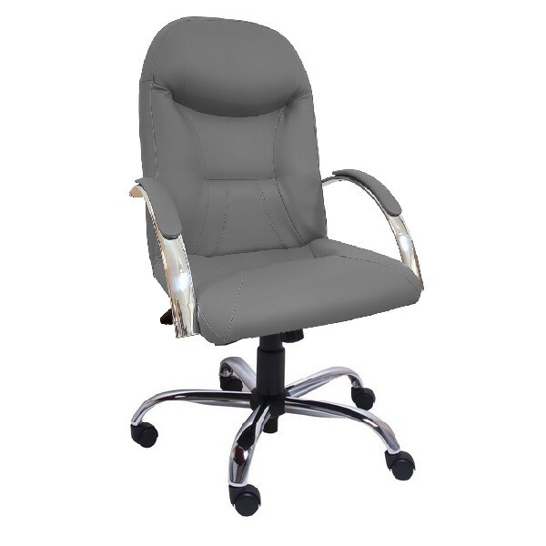 Cadeira Escritório Day Presidente Giratória Cromada Reclínio