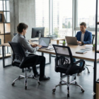 Cadeira Escritório Diretor Detroit Tela Mesh Preta