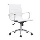 Cadeira Escritório Diretor Eames Em Couro - Branco - 10 Cadei