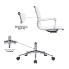 Cadeira Escritório Diretor Eames Em Couro - Branco - 4 Cadeir