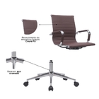 Cadeira Escritório Diretor Eames Em Couro - Café - 10 Cadeiras