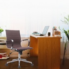 Cadeira Escritório Diretor Eames Em Couro - Café - 6 Cadeiras