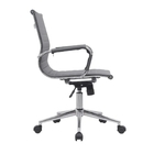 Cadeira Escritório Diretor Eames Em Couro - Cinza - 4 Cadeiras