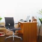 Cadeira Escritório Diretor Eames Em Couro - Preta - 8 Cadeiras