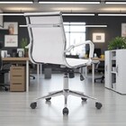 Cadeira Escritório Diretor Eames Em Tela - Branca - 2 Cadeiras