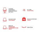 Cadeira Escritório Diretor Eames Em Tela - Branca - 6 Cadeiras