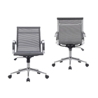 Cadeira Escritório Diretor Eames Em Tela - Cinza - 2 Cadeiras