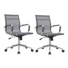 Cadeira Escritório Diretor Eames Em Tela - Cinza - 2 Cadeiras