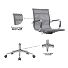 Cadeira Escritório Diretor Eames Em Tela - Cinza - 8 Cadeiras