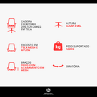 Cadeira Escritório Diretor Eames Em Tela - Cinza Quantidade:6