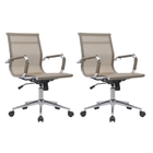 Cadeira Escritório Diretor Eames Em Tela - Dourada - 2 Cadeir