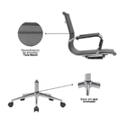 Cadeira Escritório Diretor Eames Em Tela - Preta - 2 Cadeiras