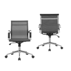 Cadeira Escritório Diretor Eames Em Tela - Preta - 2 Cadeiras