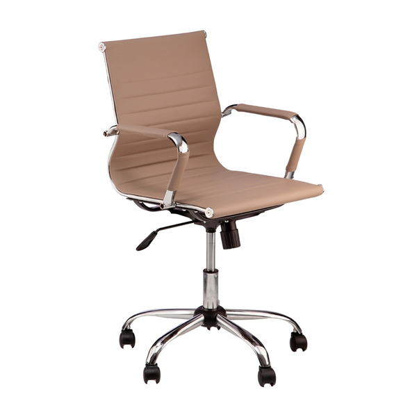 Cadeira Escritório Diretor Giratória Charles Eames Bege