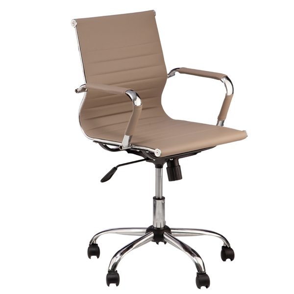 Cadeira Escritório Diretor Giratória Charles Eames Nude Bege