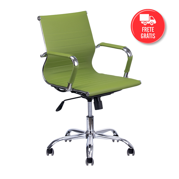 Cadeira Escritório Diretor Giratória Charles Eames Verde Musgo