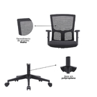 Cadeira Escritório Diretor Grid Em Tela - Preta - 2 Cadeiras