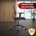 Cadeira Escritório Diretor Grid Em Tela - Preta - 4 Cadeiras