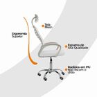 Cadeira Escritório Diretor Mesh Com Encosto Branco
