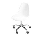 Cadeira Escritório Eames Colméia Base Com Rodízio Branco/crom