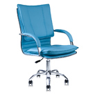 Cadeira Escritório Executiva Desenho Italiano Azul Tifanny