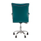 Cadeira Escritório Executiva Desenho Italiano Azul Turquesa