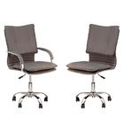 Cadeira Escritório Executiva Desenho Italiano Cinza Escuro