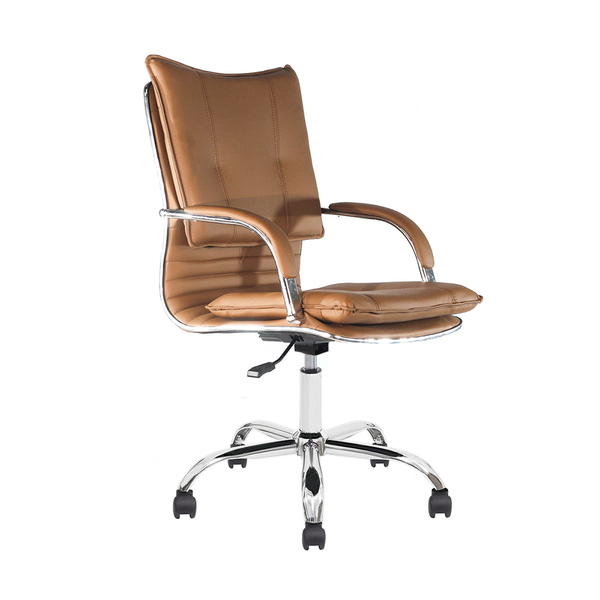 Cadeira Escritório Executiva Desenho Italiano Marrom Avelã