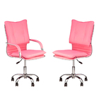 Cadeira Escritório Executiva Desenho Italiano Rosa Bebê