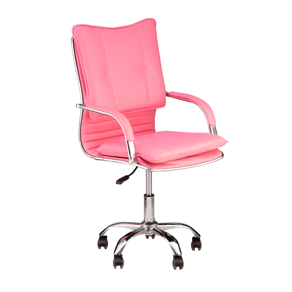 Cadeira Escritório Executiva Desenho Italiano Rosa Bebê