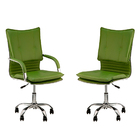 Cadeira Escritório Executiva Desenho Italiano Verde Musgo