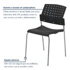 Cadeira Escritório Fixa Empilhável Hotel Auditório Movie Preto