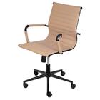 Cadeira Escritório Giratória Baixa Esteirinha Aço Preto Poliu