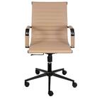 Cadeira Escritório Giratória Baixa Esteirinha Aço Preto Poliu