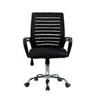 Cadeira Escritório Giratória Base Cromada Office Preta