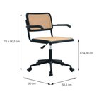 Cadeira Escritório Giratória Base Rodízio Palhinha Com Braço