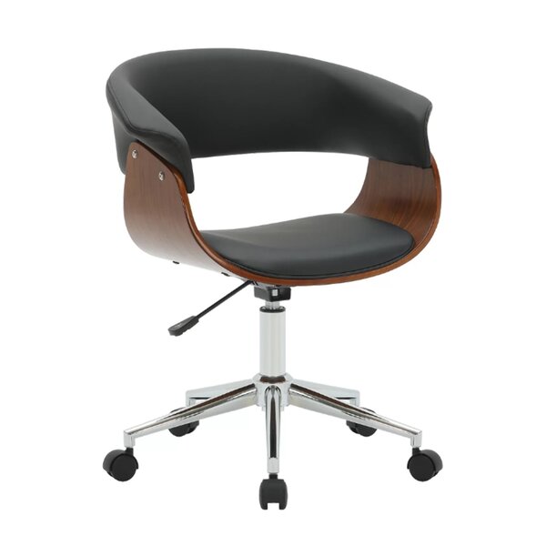 Cadeira Escritório Giratória Regulável Corino Turim Preto/ama