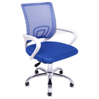 Cadeira Escritório Giratória Wave Com Encosto Em Tela Azul/pp