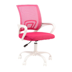 Cadeira Escritório Giratória Wave Com Encosto Em Tela Rosa Es