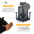 Cadeira Escritório Home Office Presidente Ergonômica Zen Com