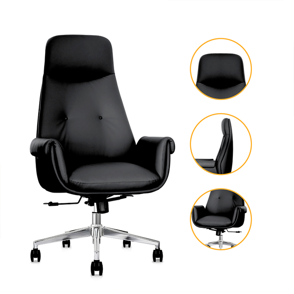 Cadeira Escritório Home Office Presidente Prestige Preta Asse