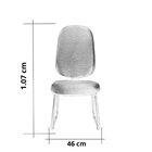 Cadeira Escritório Interlocutor Base Fixa Sky Metal Wood Desi