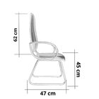 Cadeira Escritório Interlocutor Base Sky Com Braço Orelha Met