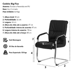 Cadeira Escritório Interlocutor Big Fixa Preta Base Cromada