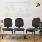 Cadeira Escritório Interlocutor Fixa Estofada Anatômica Base