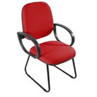 Cadeira Escritório Interlocutor Fixa Estofada Anatômica Base