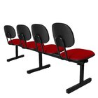 Cadeira Escritório Longarina 4 Lugares Estofada Ecoflex Verme