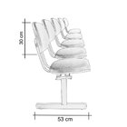 Cadeira Escritório Longarina 5 Lugares Estofada Ecoflex Preto