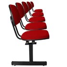 Cadeira Escritório Longarina 5 Lugares Estofada Ecoflex Verme